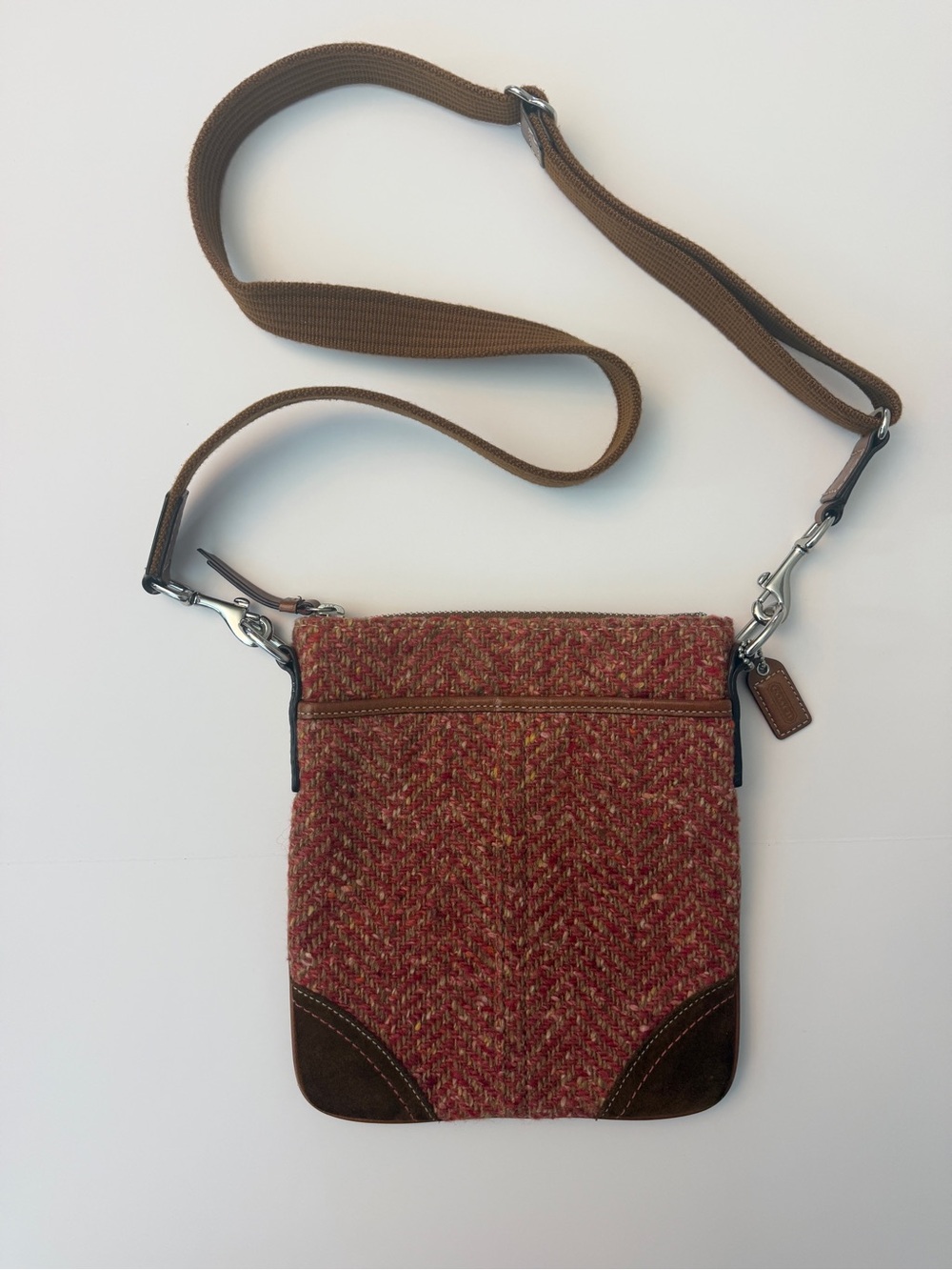 Vintage Coach “Kitt” Tweed Crossbody Bag
